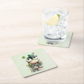 Frog with Green Hat and Shamrock Cute Kartonnen Onderzetters (Insitu)