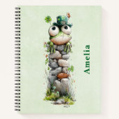 Frog with Green Hat and Shamrock Cute Notitieboek (Voorkant)