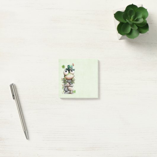 Frog with Green Hat and Shamrock Cute Post-it® Notes (Kantoor)