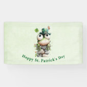 Frog with Green Hat and Shamrock St. Patrick's Day Spandoek (Horizontaal)