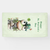 Frog with Green Hat and Shamrock St. Patrick's Day Spandoek (Horizontaal)