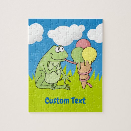 Frog with Icecream Jigsaw Puzzle Legpuzzel (Verticaal)