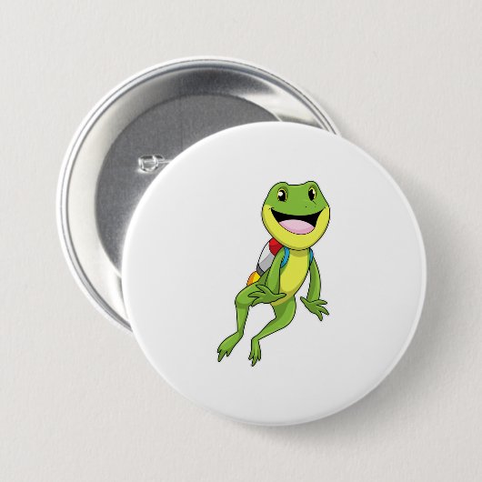 Frog with Jetpack Ronde Button 7,6 Cm (Voorkant /achterkant)