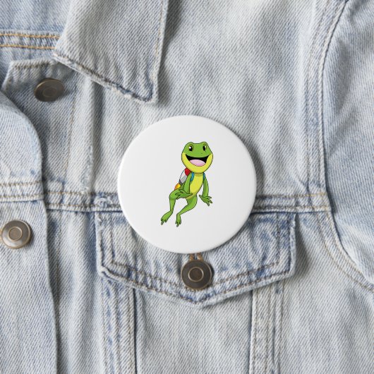 Frog with Jetpack Ronde Button 7,6 Cm (In situ)