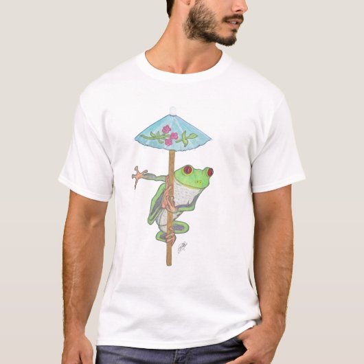 FROG WITH SUN UMBRELLA T-SHIRT (Voorkant)