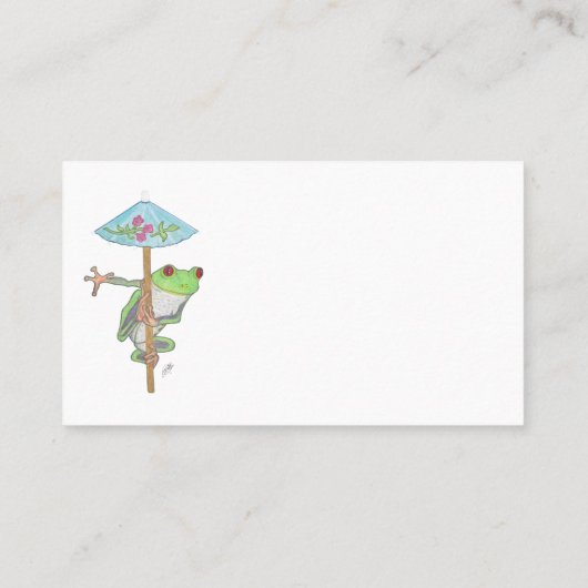 FROG WITH SUN UMBRELLA VISITEKAARTJE (Achterkant)