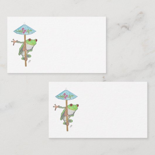 FROG WITH SUN UMBRELLA VISITEKAARTJE (Voorkant / Achterkant)