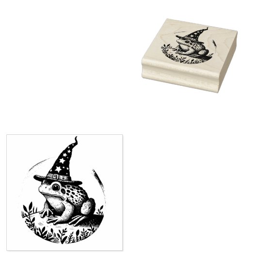 Frog Wizard Rubberstempel (Gestempeld)
