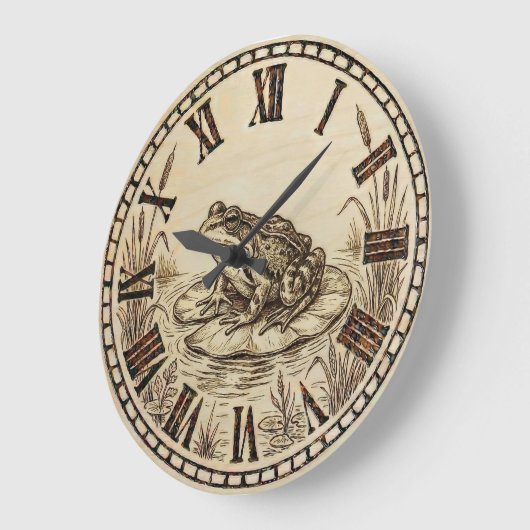 Frog Wooden Wall Clock Grote Klok (Hoek)
