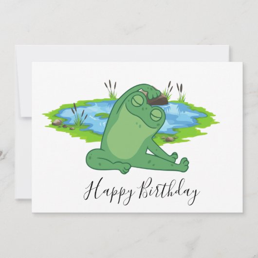 Frog Yoga Happy Birthday Bedankkaart (Voorkant)