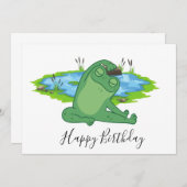 Frog Yoga Happy Birthday Bedankkaart (Voorkant / Achterkant)