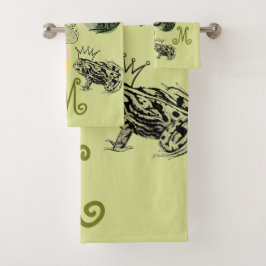 Frogcore en paddenstoelen Lover Aesthetisch monogr Bad Handdoek