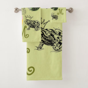 Frogcore en paddenstoelen Lover Aesthetisch monogr Bad Handdoek