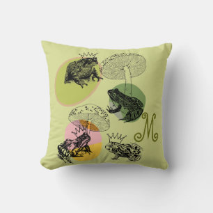 Frogcore en paddenstoelen Lover Aesthetisch monogr Kussen