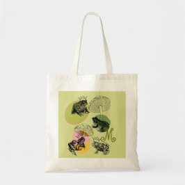 Frogcore en paddenstoelen Lover Aesthetisch monogr Tote Bag