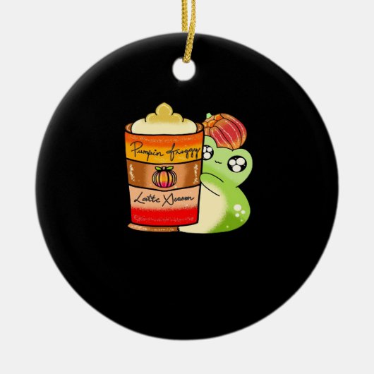 Frogg Drink pittige pompoenlatte Keramisch Ornament (Voorkant)