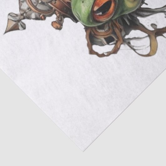 Froggie Frog Steampunk, Decoupage Tissue Paper Tissuepapier (Detail)