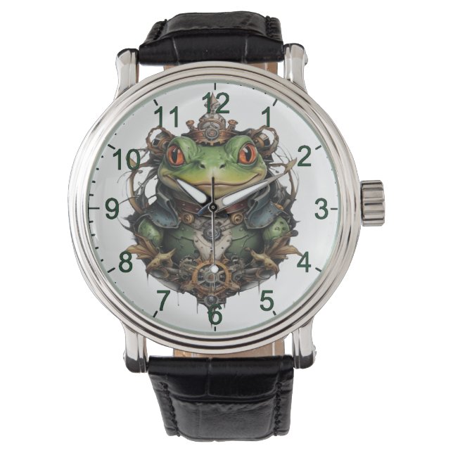 Froggie Frog Steampunk Design, Horloge (Voorkant)