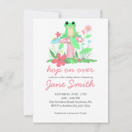 Froggie Fun Frog Baby Shower Invitation Girl Kaart