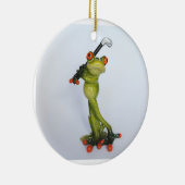 Froggie Golfer Keramisch Ornament (Rechts)