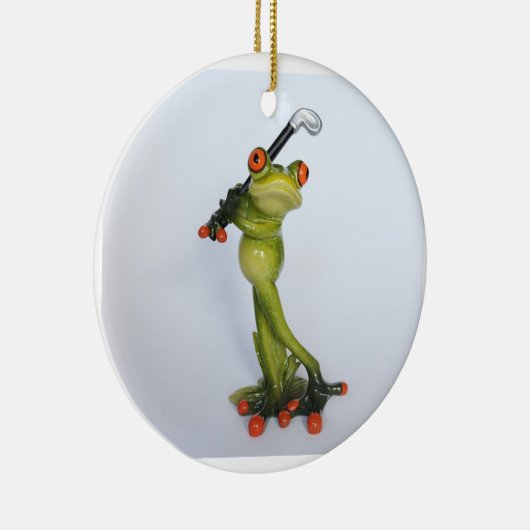 Froggie Golfer Keramisch Ornament (Rechts)