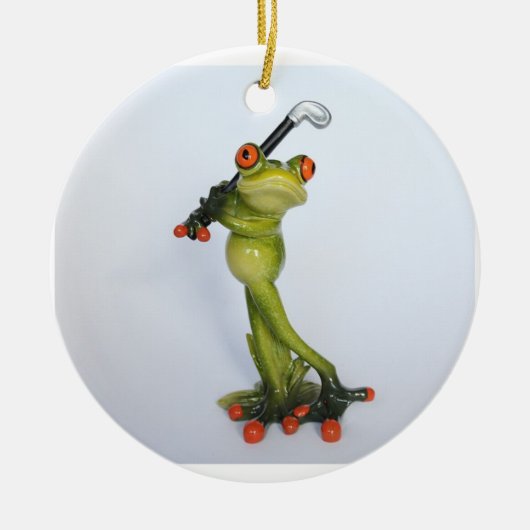 Froggie Golfer Keramisch Ornament (Voorkant)