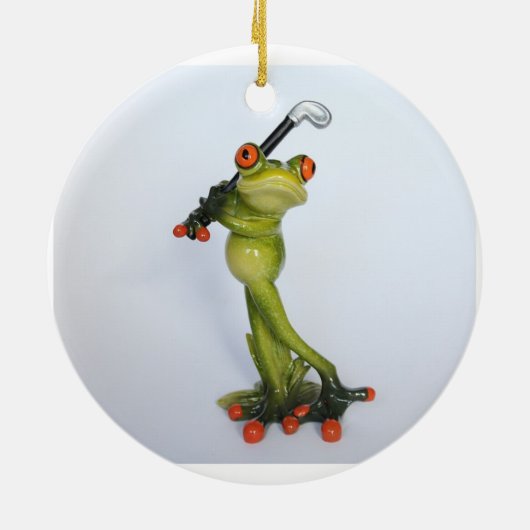 Froggie Golfer Keramisch Ornament (Achterkant)
