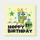 Froggie Hoppy 21st Birthday Magneet (Voorkant)