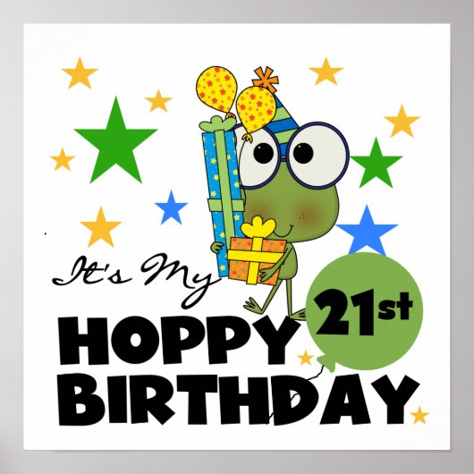 Froggie Hoppy 21st Birthday Poster (Voorkant)