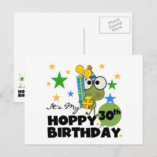 Froggie Hoppy 30th Birthday Briefkaart (Voorkant / Achterkant)