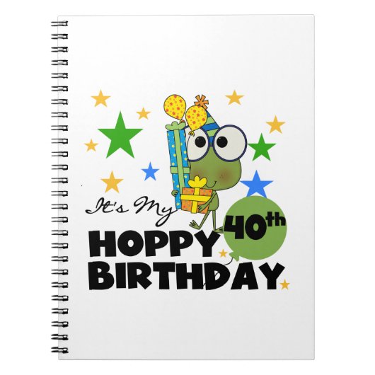 Froggie Hoppy 40e verjaardag Notitieboek (Voorkant)
