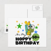 Froggie Hoppy 50th Birthday Briefkaart (Voorkant / Achterkant)