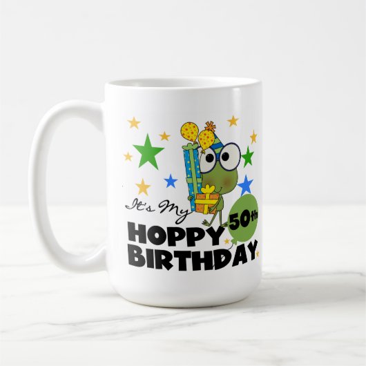 Froggie Hoppy 50th Birthday Koffiemok (Links)