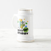 Froggie Hoppy 60th Birthday Bierpul (Voorkant links)