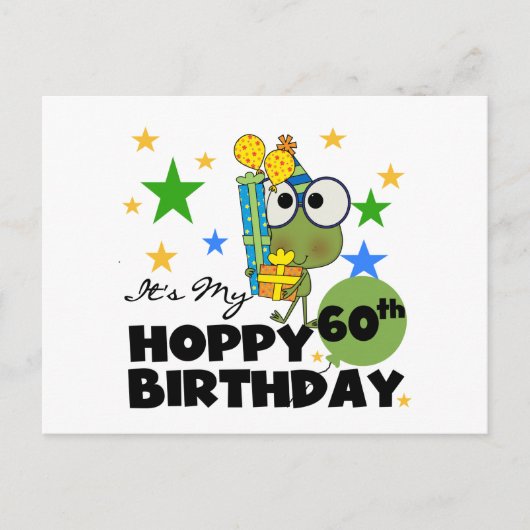 Froggie Hoppy 60th Birthday Briefkaart (Voorkant)