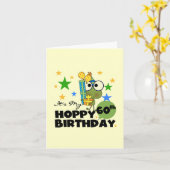 Froggie Hoppy 60th Birthday Kaart (Gele Bloem)