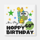Froggie Hoppy 60th Birthday Magneet (Voorkant)