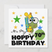 Froggie Hoppy 70th Birthday Kaart (Voorkant)