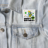 Froggie Hoppy 70th Birthday Vierkante Button 5,1 Cm (In situ)
