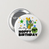 Froggie Hoppy 75th Birthday Ronde Button 5,7 Cm (Voorkant /achterkant)