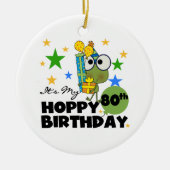 Froggie Hoppy 80th Birthday Keramisch Ornament (Voorkant)