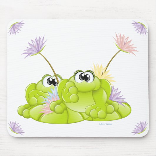 Froggie n Lilies Muismat (Voorkant)
