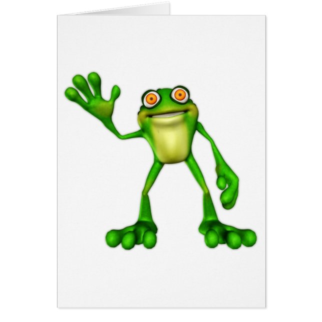 Froggie the Cute Cartoon Waving Frog (Voorkant)
