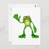 Froggie the Cute Cartoon Waving Frog Briefkaart (Voorkant / Achterkant)