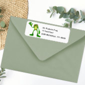 Froggie the Cute Cartoon Waving Frog Etiket