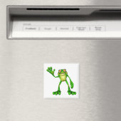 Froggie the Cute Cartoon Waving Frog Magneet (Insitu (Vaatwasser))