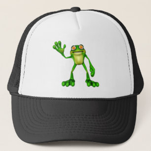Froggie the Cute Cartoon Waving Frog Trucker Pet