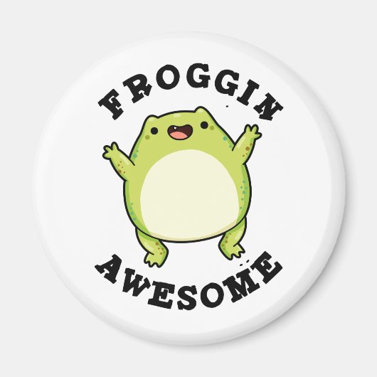 Froggin Geweldige Funny Animal Frog Pun Magneet (Voorkant)