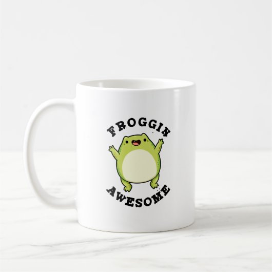Froggin Geweldige Funny Frog Pun Koffiemok (Links)