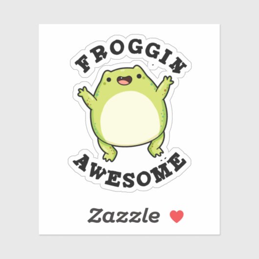 Froggin Geweldige Funny Frog Pun Sticker (Vel)